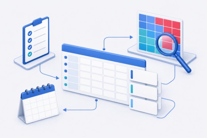 ISO 9001 degisiklik kayit listesi ve risk matrisi illustrasyonu
