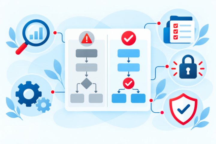 ISO 45001 değişiklik yönetimi denetiminde eski ve yeni süreç karşılaştırması, kontrol listesi ve güvenlik onayı